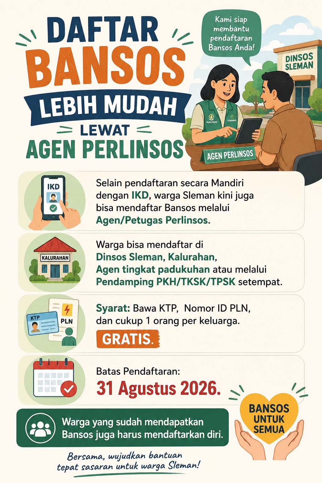 Daftar Bansos Lebih Mudah Lewat Agen Perlinsos