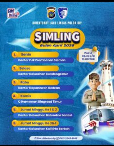 Jadwal SIMLING (SIM Keliling) Bulan April 2026